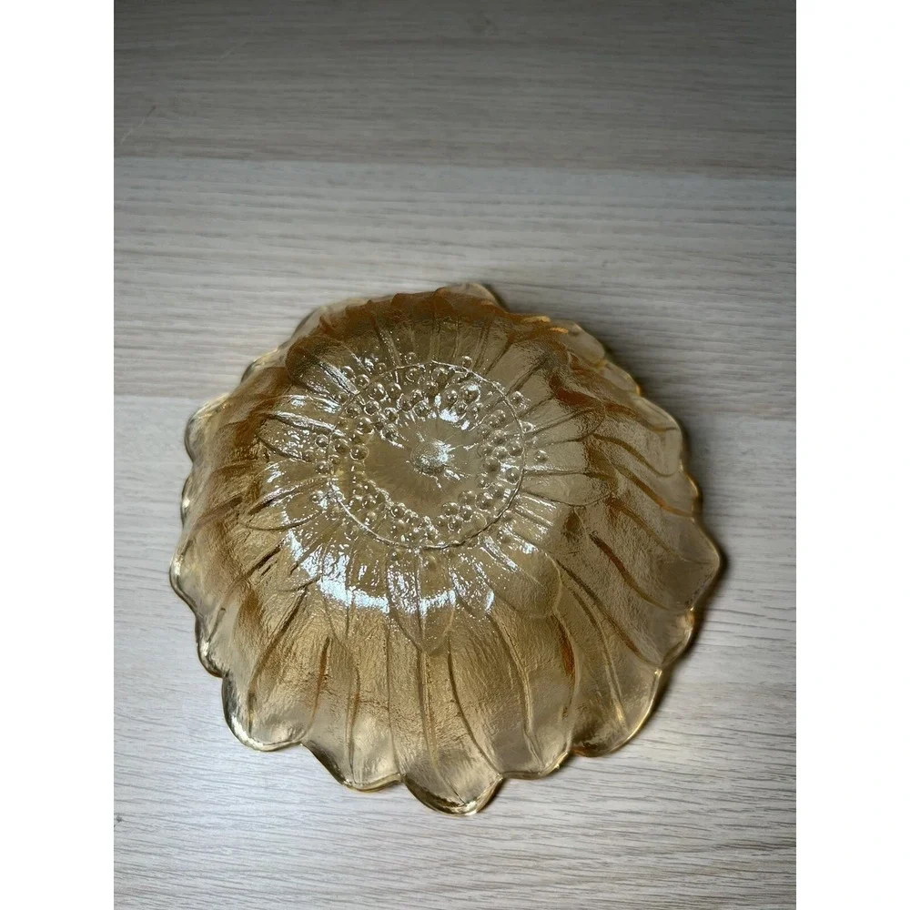 Vintage Amber Iridescent Sunflower, 7